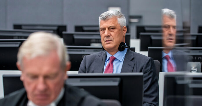 Former Kosovo President Hashim Thaci appears before the Kosovo Specialist Chambers in The Hague