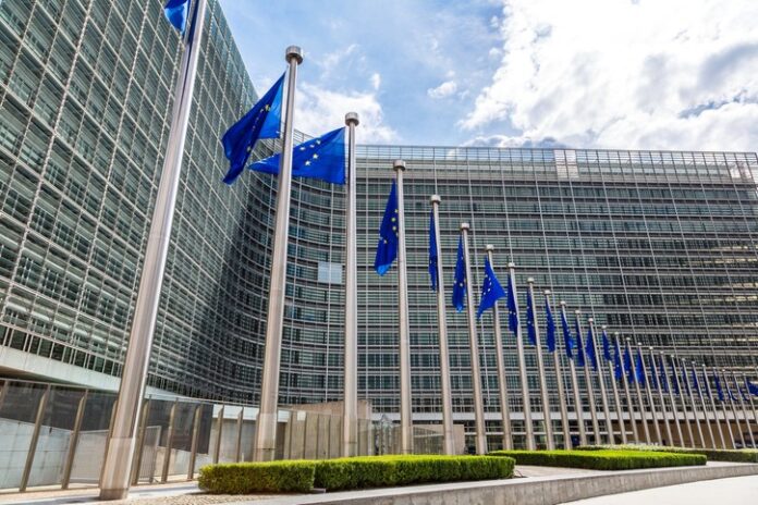 European flags in Brussels