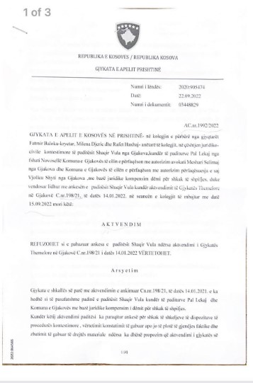 Gjyqi për 1 milion euro kompensim për shpifje, Pal Lekaj fiton rastin edhe në Apel