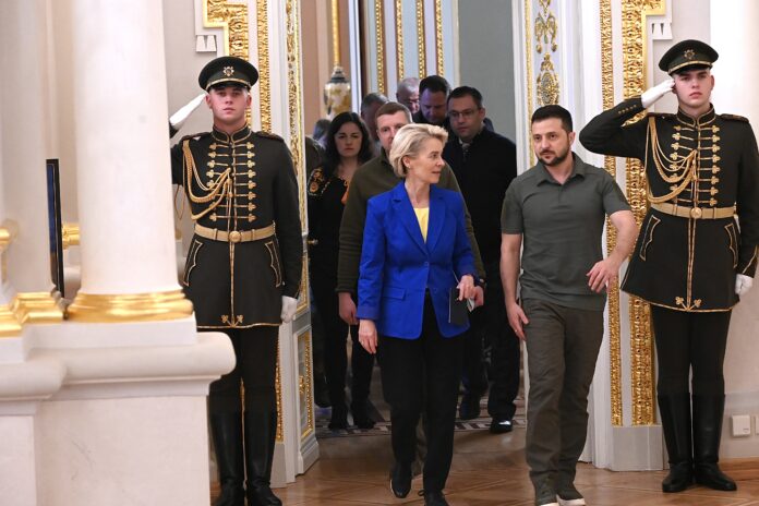 Visite d'Ursula von der Leyen, prsidente de la Commission europenne, en Ukraine