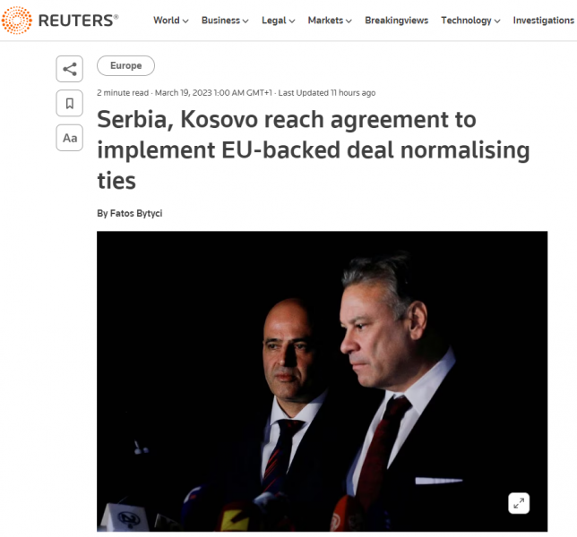 Mediat ndërkombëtare: Nëse marrëveshja zbatohet, e parandalon Beogradin që ta bllokojë Kosovën drejt OKB-së