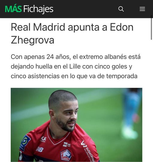 Gazeta e madhe spanjolle: Real Madridi “shënjestron” Edon Zhegrovën