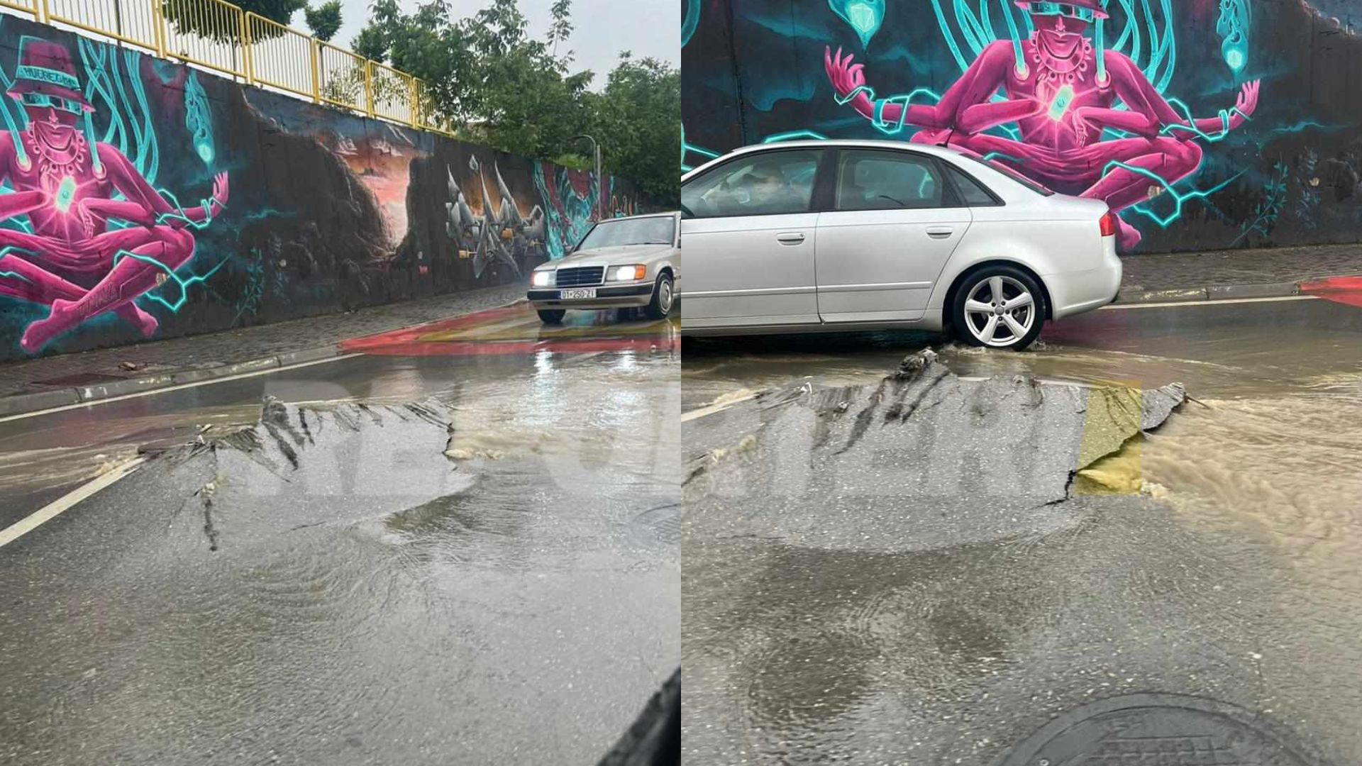 Shiu i rrëmbyeshëm shkatërron edhe rrugët në kryeqytet