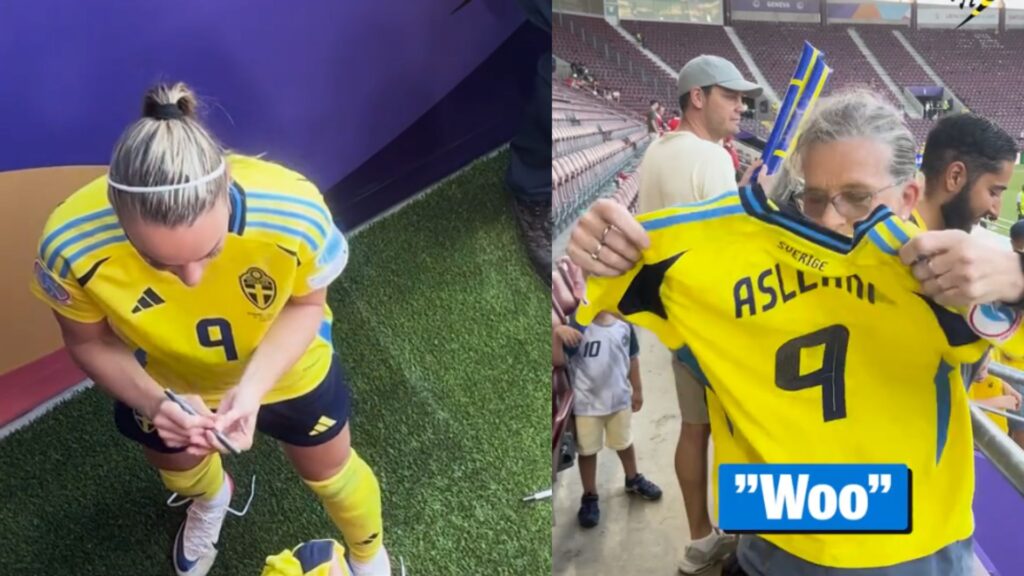 Kosovare Asllani gëzon fansen nga Kosova, ia jep fanellën nga ndeshja e saj e 200-të Kosovare Asllani gëzon fansen nga Kosova, ia jep fanellën nga ndeshja e saj e 200-të