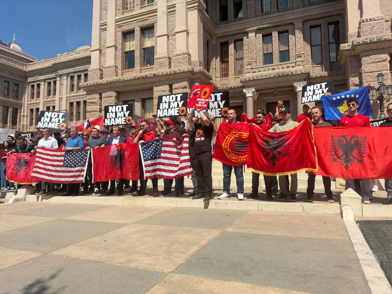 Texas Albanians protest in Austin in support of the KLA